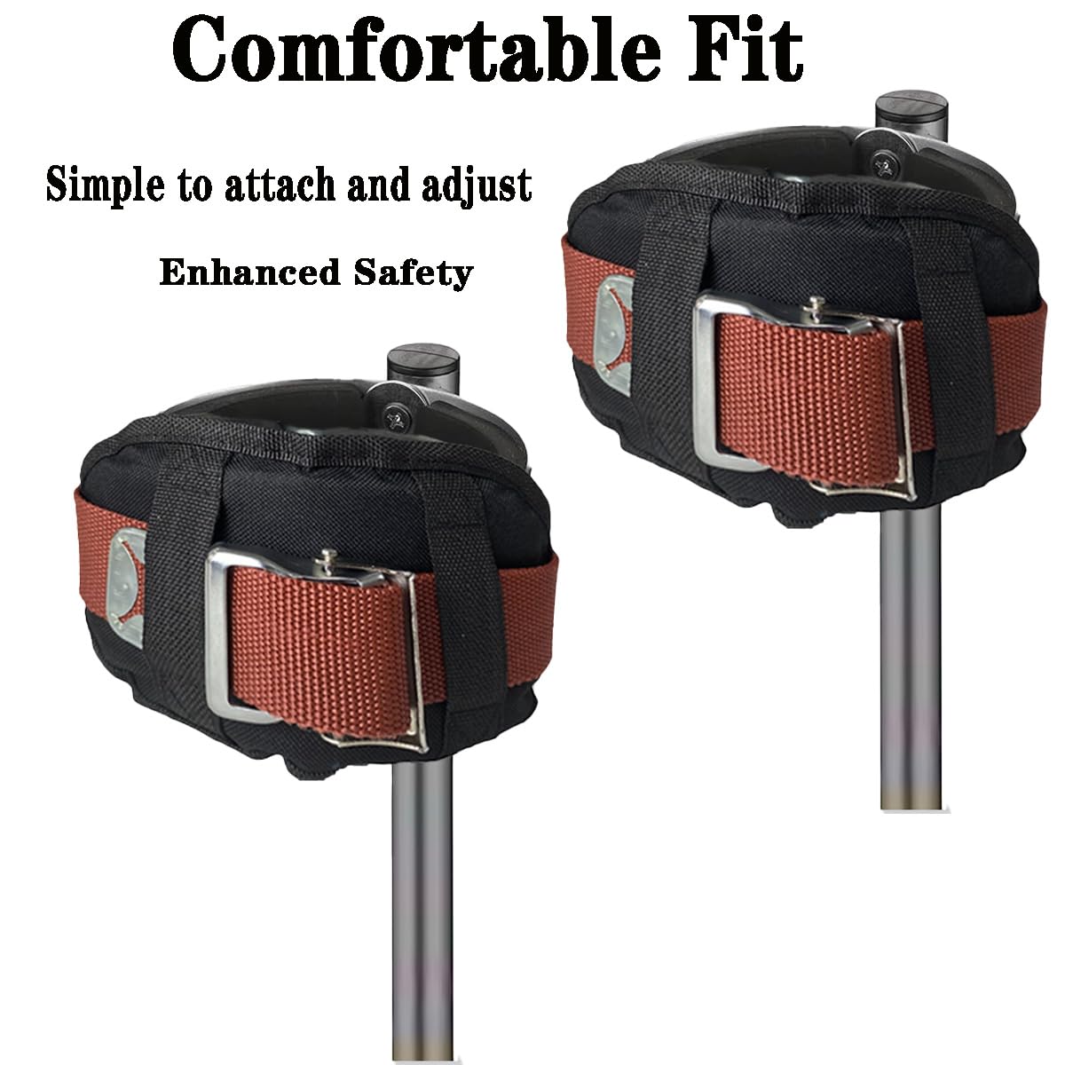 2 Pairs Drywall Stilt Parts, Strap Stilts and Pads,EVAIVENY New Updated Protective Padded Leg Straps for Drywall, Nylon Adjustable Stilt Leg Straps, Suitable for All Stilt