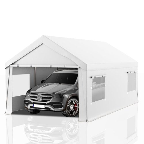 Carport 10x20 Heavy Duty Portable Garage,Carport Canopy with Roll-Up Windows & Doors,Portable Garage and Shelter with Removable Sidewalls,Car Tent Garage with All-Season Tarp for Bike Truck Lawnmower