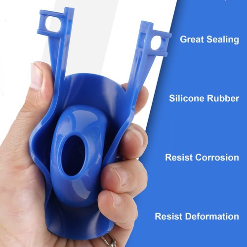 AMAYJUELONG Toilet Flapper Replacement, 2-inch Universal Toilet Stopper Flapper Compatible with American Standard Toilet Tank, Long-Lasting Rubber Seal Flapper with Stainless Steel Chain/Blue