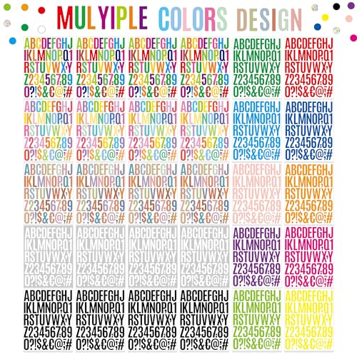 Metsyth Multicolor Letter Stickers 30 Sheets 1500 PCS 2 Inch Alphabet Decals