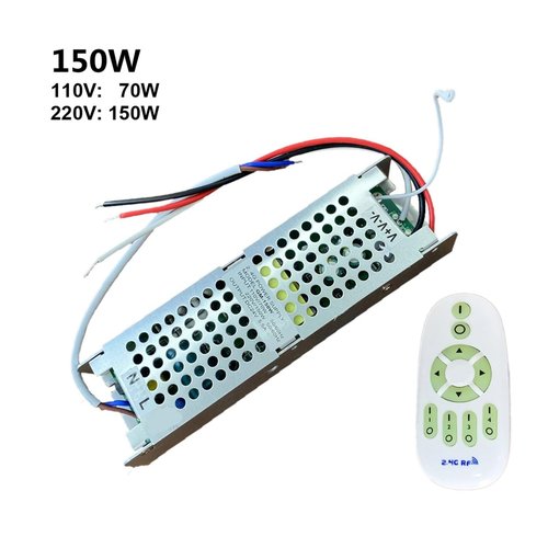 1 Pcs Output 24V 2.4G Remote Control LED Driver 108W 150W Dual Color LED Light Strip Dimming Color Changing Power Supply(150W,AC 110V with Remote)