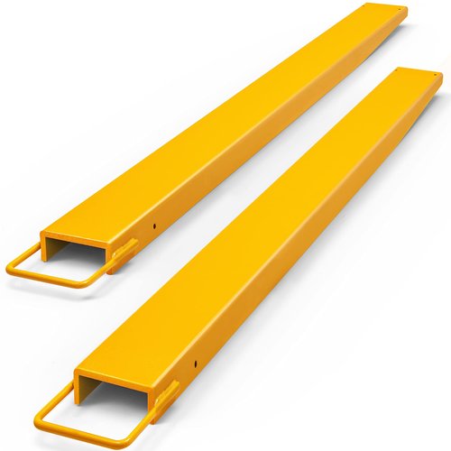 YITAMOTOR 96 Inch Forklift Extensions for 4.5 Inch Width Forklift Truck, Heavy Duty Steel Fork Extender Reach, 1 Pair Pallet Fork Extension