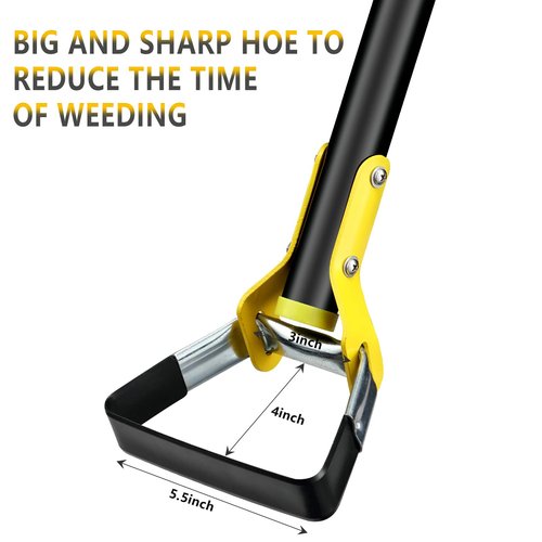 BsBsBest Scuffle Hoe Garden Tool, Stirrup Loop Hoe with 42 Inch Adjustable Long Hand, Great for Weeds in Backyard,Vegetable Garden
