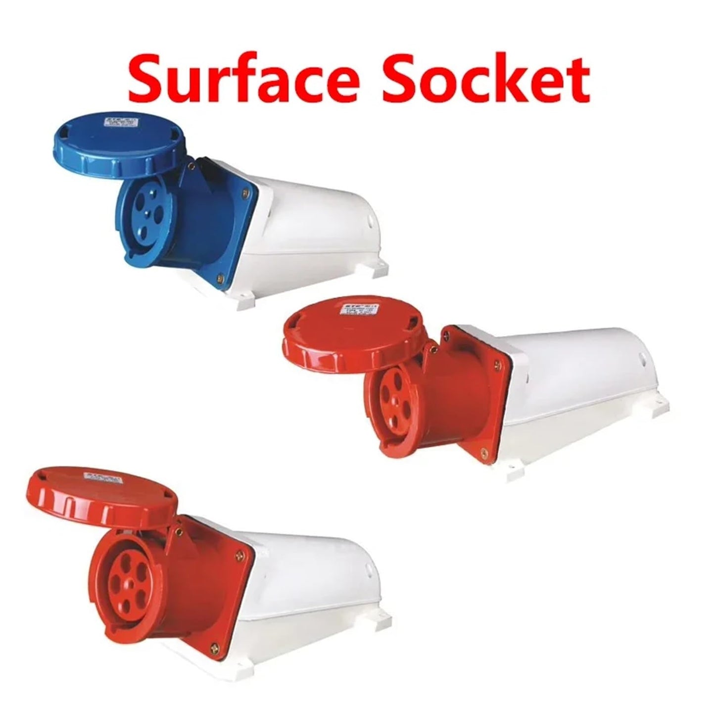 KETDDYEG 63A IP67 3P/4P/5Pin Industrial Plug and Socket Electrical Connector Wall Mounted Socket Male&Female Plug(3P 63A Plug)