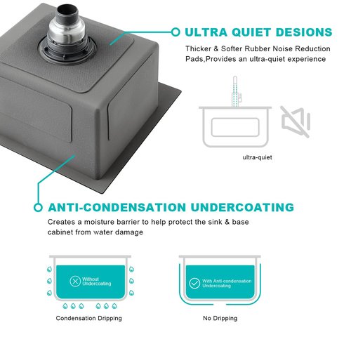 20-inch Drop in Kitchen Sink, TSIBOMU Stainless Steel Single Bowl Small Kitchen Sink Brushed Nickel,D20"xW16"xH9"