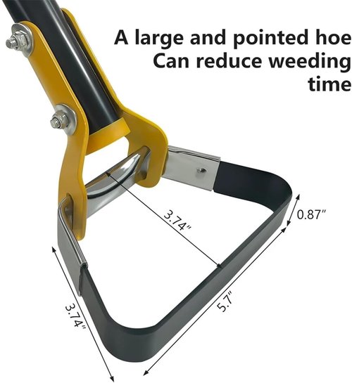 Weeder Hoe Tool for Garden, Double Edge Weeder Hoe, Weeder - Weeding Tool Garden Hoe No-Rust Push-Pull Long Handle, Adjustable Weeding Loop Stirrup Hoe, for Flower Beds,Yards (3rd Section 47.24in)