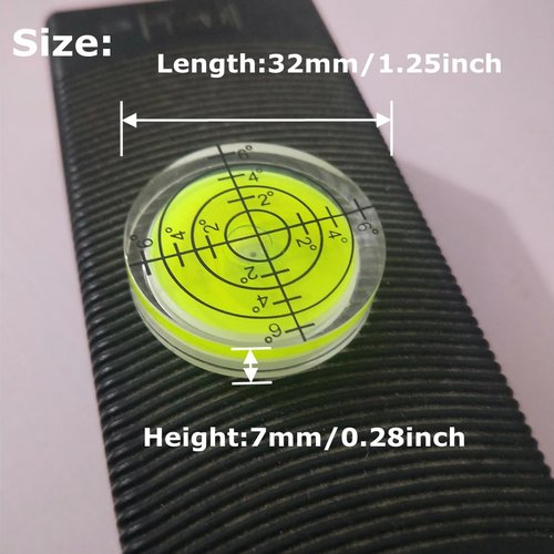 LAIESYA 3Pcs Circular Bubble Level Bullseye Degree Marked Surface Round Spirit Levels Measuring Tool for Leveling Phonograph, Camera, Turntable, Tripod, Telescope (32X7mm)