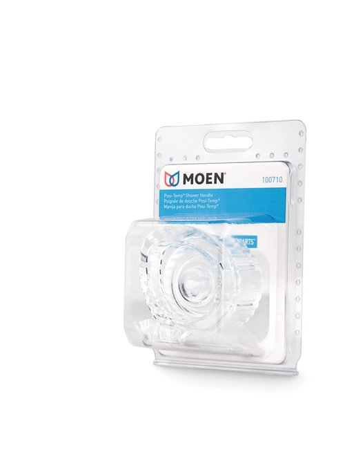 Moen One-Handle Tub and Shower Replacement Knob Handle Kit, White and Chrome Knob Insert, 100710