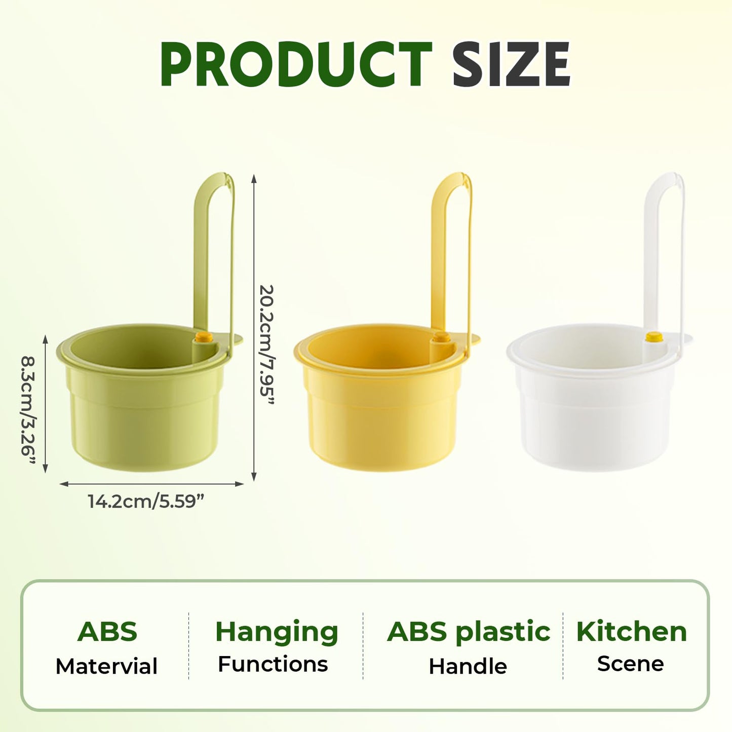Multifunctional Drainage Basket, Kitchen Sink Food Waste Catcher Faucet Hanging Press Automatic Dumping Kitchen Draining Basket Faucet Hanging Strainer Basket with Automatic Dumping (Green, 1pcs)