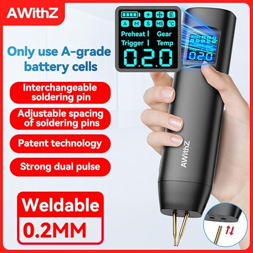 18650 Battery Spot Welder with 1.5" Digital Display 90 Adjustable Power Levels, Auto/Manual Dual Pulse Modes Professional DIY Tool for Lithium Batteries, Making Battery Packs, Solar Projects