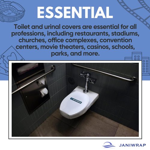 JaniWrap | Out of Order Urinal & Toilet Covers with "Not in Service" Labels | 32 Applications | Self Adhesive | Easy Application | Gray Labels - Not In Service