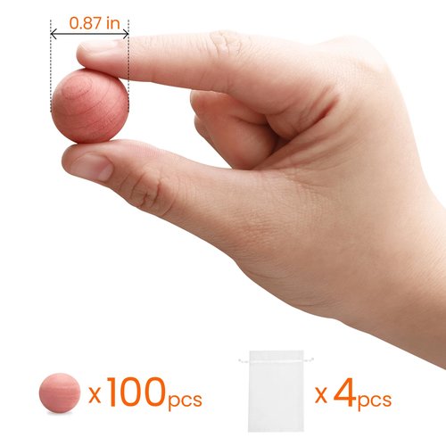 Homode Cedar Balls, Cedar Blocks for Clothes Storage, 100 Pcs Cedar Balls for Closets and Drawers, Scented Cedar Wood Chips Cedar Closet Freshener