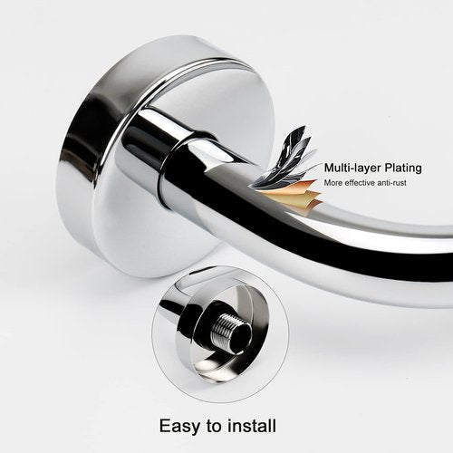 NearMoon S Shaped Shower Head Riser Pipe, Shower Extender Arm with Flange, Standard 1/2" Connection- Bathroom Accessory, 12 Inch (1 Pack, Chrome)