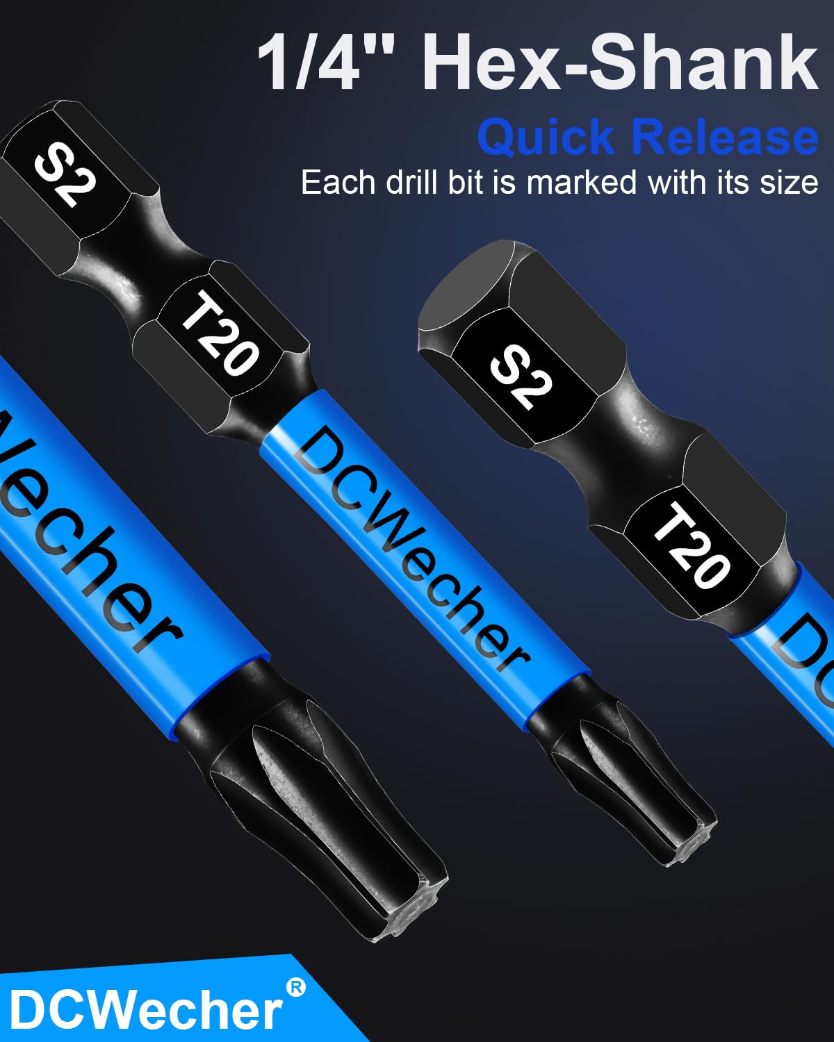 10-Pack T20 Torx Bit 2 Inch, Professional-Grade T 20 Torx Screwdriver Bits for Impact Driver, Magnetic Star Design, S2 Alloy Steel with 1/4'' Hex Shank & CNC - Machined Tips