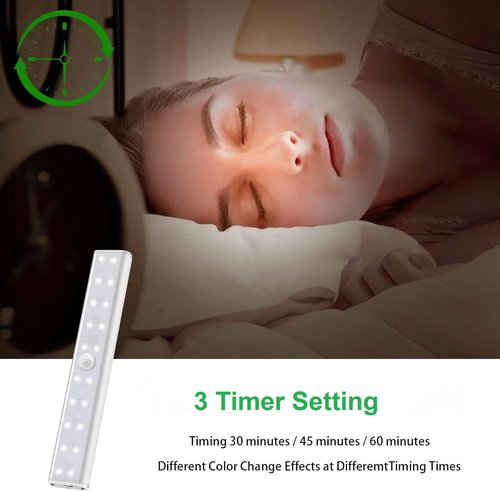 15-Color RGB Under Cabinet Lighting, Wireless Rechargeable Closet Lights, 48-LED Super Bright Night Light with Remote,10-Level Dimming & 3 Timer, Under Counter Lights for Kitchen,Stairs (2 Pack)
