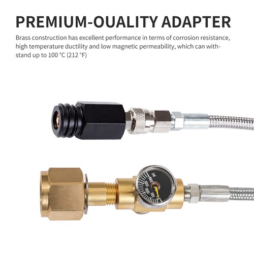 GURUDAR CO2 Cartridges CO2 Tank Direct Adapter with 60Inch High Pressure Hose, CGA320 CO2 Cylinder to Sparkling Water Maker Soda Maker direct Connector for SodaStream Drinkmate Aarke