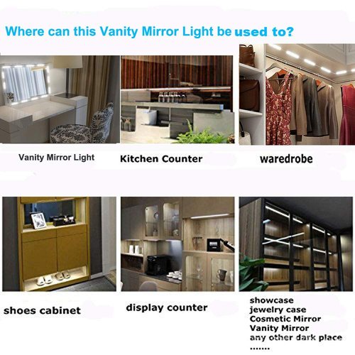 Led Vanity Mirror Lights, Hollywood Style Vanity Make Up Light, 10ft Ultra Bright White LED, Dimmable Touch Control Lights Strip, for Makeup Vanity Table & Bathroom Mirror, Mirror Not Included