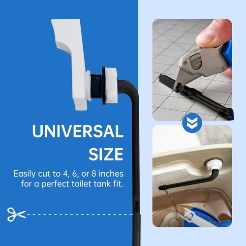 PUNCHAN Toilet Tank Flush Lever Replacement, Black Straight Arm, Durable Front Mount,Toilet Tank Lever Compatible with American Standard