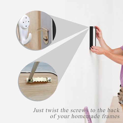 maierke 353PCS Golden Picture Hanging Kit,Picture Hangers Heavy Duty Picture Hanging Hooks with Screws,Picture Frame Hooks Heavy Duty Picture Framing Supplies Kit for Picture Hanging(7 Types)