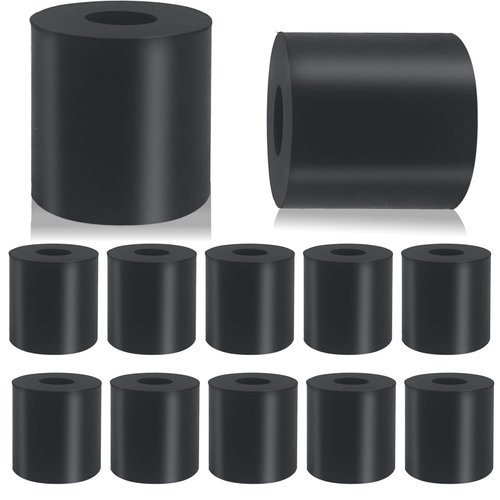 12 PCS Multi Purpose Rubber Spacer 1 Inch OD x 3/8 Inch ID x 1 Inch Thickness, Rubber Bushing Anti Vibration Spacer Thick Rubber Washers for Home and Car