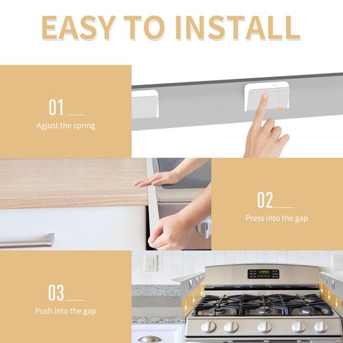 MOFINO Stove Gap Covers 316 Stainless Steel Stove Gap Filler Oven Side Gap Filler Between Stove and Counter Slide In Range Trim Kit for Kitchen 2 Pack(23.2” Silver)
