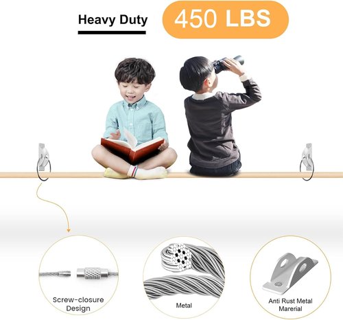 Cadriy Furniture Anchors (8 Packs) Furniture Straps for Baby Proofing, Secure 450lbs Furniture to Wall Prevent Falling, Anti Tip Earthquake Metal Straps for Child and Pet Safety, White