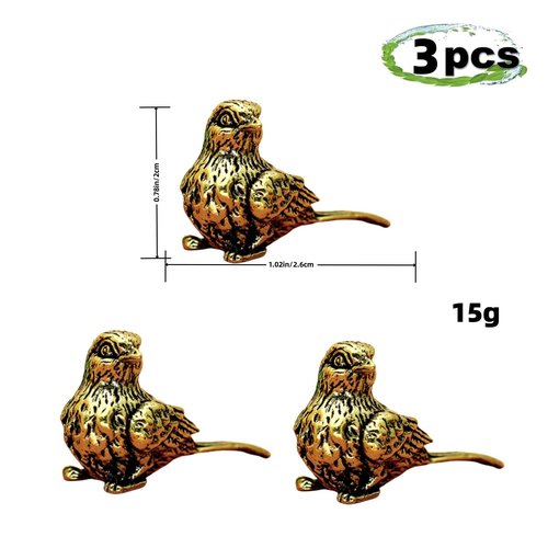 3pcs Brass Bird Magnetic Hinge Head Toppers Solid Brass Magpie Magnetic Hinge Head Home Decoration