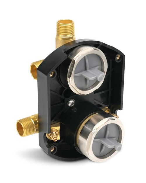 R22000-WS Integrated Shower and Diverter Valve with 3-Setting or 6-Setting Integrated Diverter Trim Kit, R22000-WS Multichoice Universal Rough in Valve, Screwdriver Stops Included, Brass Body