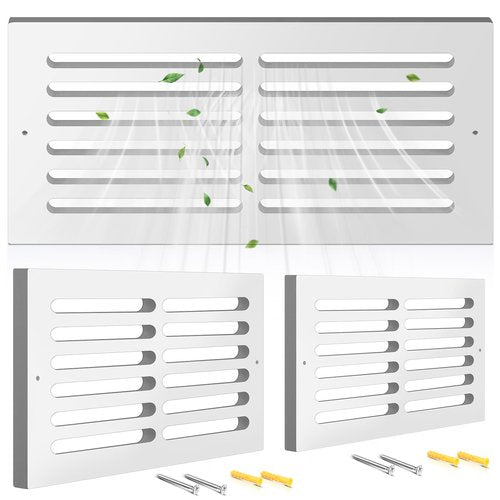 Leinuosen 2 Pcs 16 x 8 Inch Return Air Grille HVAC Vent Cover for Sidewall and Ceiling Bathroom Kitchen Home Improvement