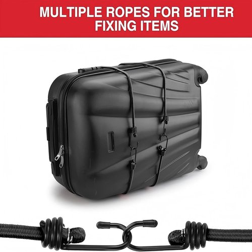 3-Pack 19-inch Black Bungee Cords with Heavy, Duty Vinyl, Coated Hooks & Fabric Wrapping