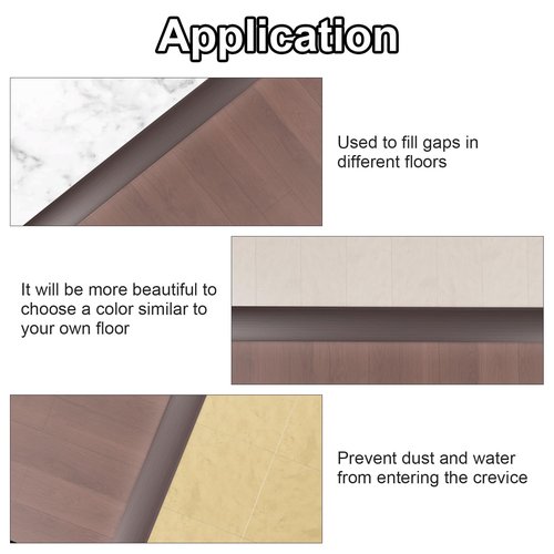 Greymond Floor Transition Strip - Self-Adhesive PVC Trim for Carpet to Flooring, Threshold Gap Cover (10ft x 1.97in, Black Walnut)