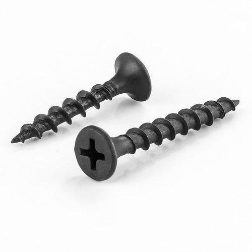 Wensilon #6 Black Fastener Drywall Screws Kit-Phillips with coarse Threaded tip, Black, Suitable for Drywall Slate, Wood, etc.