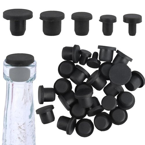 100Pcs 5 Sizes Rubber Hole Plugs for Holes Assorted Sizes, Waterproof Rubber Soft Flexible Stopper Plug for Round Holes