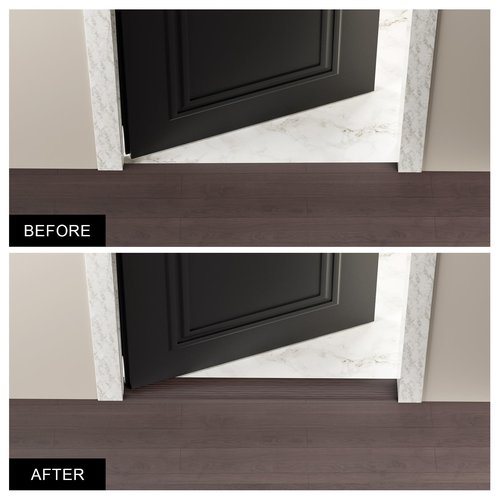 Greymond Floor Transition Strip - Self-Adhesive PVC Trim for Carpet to Flooring, Threshold Gap Cover (10ft x 1.97in, Black Walnut)