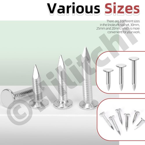 Hilitchi 300Pcs 30mm Galvanized Roofing Felt Nails Roofing Felt Pins Roofing Felt Lacquered Nails Asphalt Nails Used to Fasten Roofing Felt Asphalt Singles Slate Boards ﻿