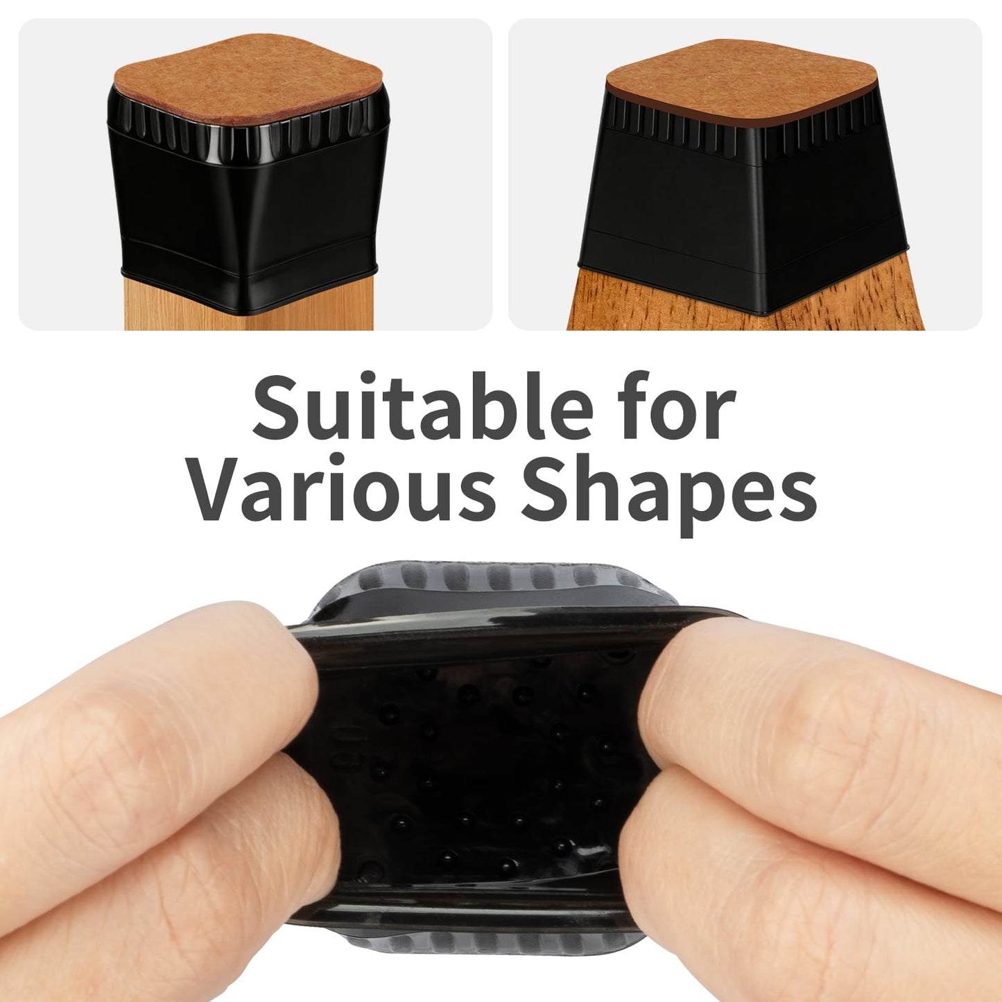 Chair Leg Floor Protectors - 40 Pcs Silicone & Felt Pads for Hardwood Floors - Anti-Scratch Furniture Sliders, Noise-Reducing Chair Feet Covers - Furniture Leg Caps Fit Sizes to(0.75"-1.06")