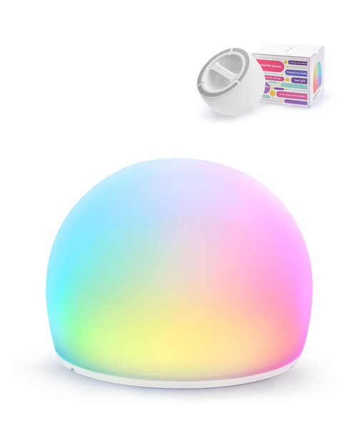 Night Light for Kids, Soft Egg Light with 13 Colors Changing Mode, Soft Silicone Mood Lighting for Bedroom, 5 Levels Adjustable Brightness, Auto-dim in 30 Minutes Ambient Lighting Globe Lamp