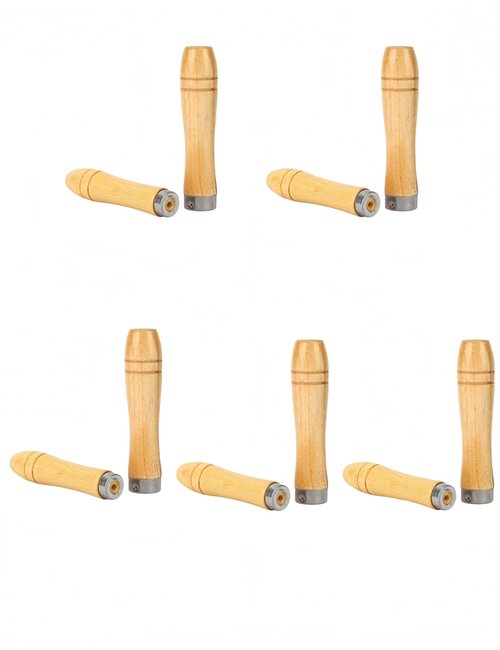 luvilly10 Pack Wooden File Handle, Strong Metal Collars Medium Handle Large Handle, Ergonomic Handles for Drill/Crafting