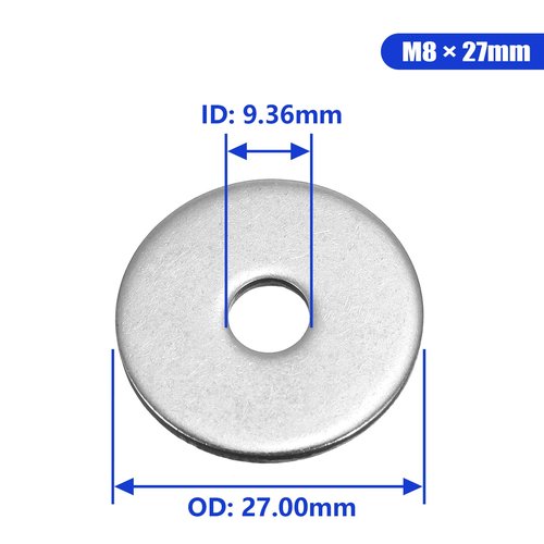 1/4" x1"OD Fender Washer,18-8 (304) Stainless Steel Flat Washer, 1/4 ID x 1" OD, 100Pcs