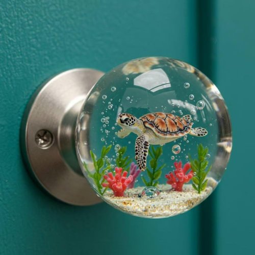 Unique Decorative Door Handle, Animal Crystal Door Handle, Retro Round Resin Epoxy Flower Knob, Floral Designs, Artistic Unique Knob for Modern/Classic Bedrooms, Nature-Themed Home Decor(Daisy)