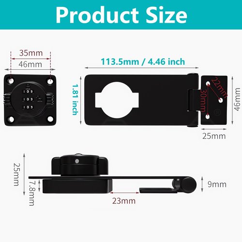 Bifold Door Lock - White 3 Digit Closet Door Lock with Code Keyless Cabinet Locks with Combination for Swinging Sliding Double Doors Lock Cupboard Locks for Pantry Barn Gate Drawers 1 Pack