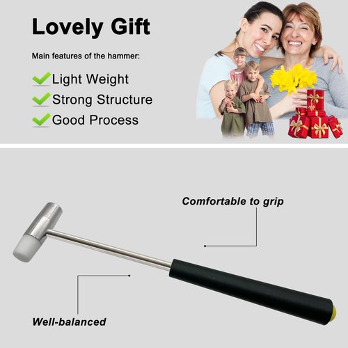Lightweight Hammer, Small Hammer for Jewelry Making, Small Size Craft Mallet for Toy Building Projects, Watch, Woodworking, DIY, Leather