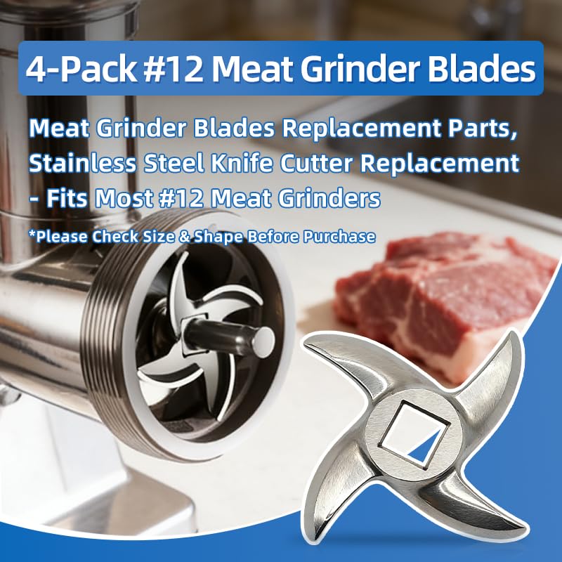 4-Pack #12 Meat Grinder Blades - 0.49