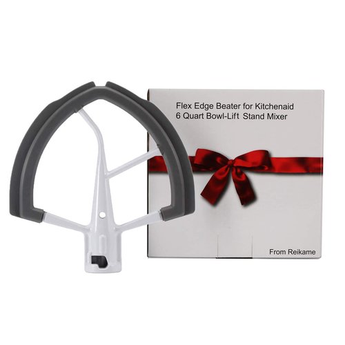 Flex Edge Beater for Kitchen Aid Mixer 6 Quart Bowl-Lift Stand Mixer Bowls, 6 QT Flat Edge Beater with Flexible Silicone Edges Bowl Scraper