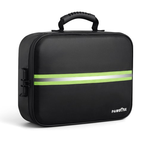 PAWBOSE Fireproof Document Bag with Lock, Upgraded Fireproof, Heat Insulated & Waterproof Box for Document,Portable Storage for Home and Travel, Suitable for Document and Laptop