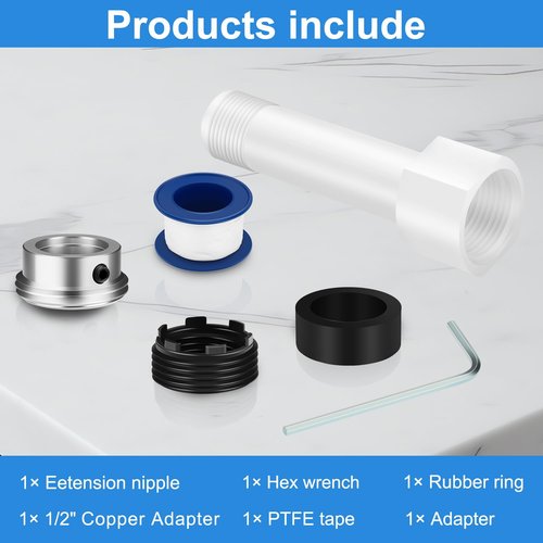Four in One Tub Spout Adapter, Bath Tub Spout Kit Compatible with 1/2'' Copper Pipe, for 1/2'' and 3/4'' Pipe Thread, Slip on Adapter Kit with Assembly Tool