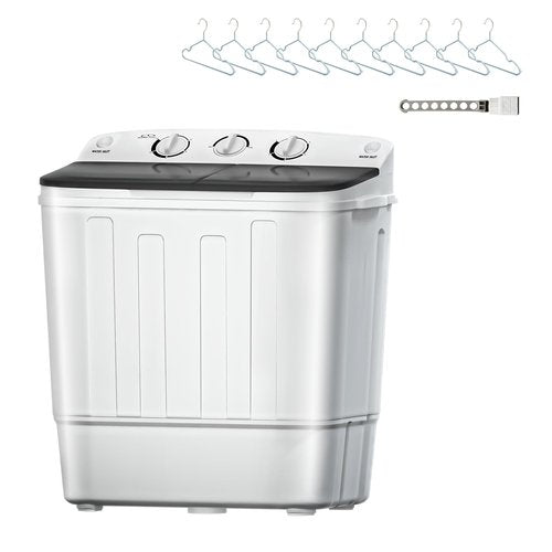 DOGHLY Double Tub 18LBS Washing Machine, Portable Washer and Spin Dryer Combo, Compact Laundry Machine for Apartments, Camping & RVs, Easy to Use, Energy & Water Efficient (18lbs)