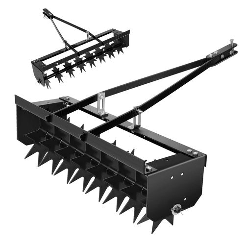 35" Plug Aerator Tow Behind, 400LBS Tow Behind Spike Lawn Aerator, Durable Steel Pull Behind Aerator with Universal Hitch, 2.5" Precision Aeration for All Soil Types, Large Farm, Yard, Garden Lawns
