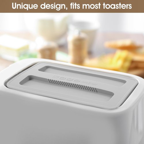 GEEHUA 2Pcs Silicone Toaster Cover, 2 Slice Toaster Dust Covers Bread Machines Dustproof Lid Bread Maker Appliance Accessories for Breads Sandwich Machine(Gray)