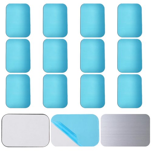 12 Pcs Magnetic Strips with Adhesive Backing, 2.56x1.77in/6.5x4.5cm Traceless Magnet Sheets with Adhesive Replacement Kitchen Cabinet Magnets for Cabinet Lights